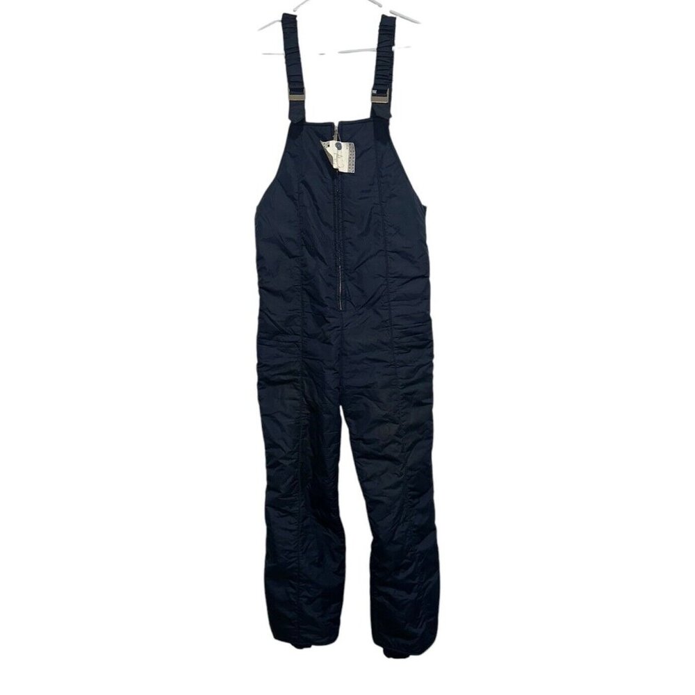 Vintage NUMBER 1 SUN Ski Flared Leg Navy Snow Overalls Size 32 Zip READ